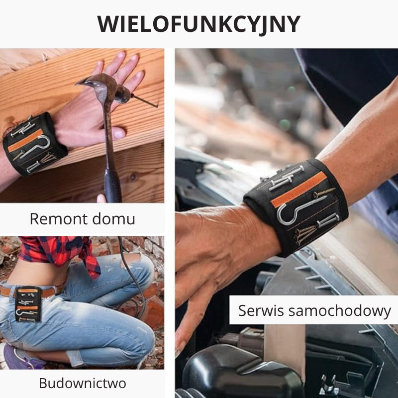 MAGNETYCZNA OPASKA NA NADGARSTEK NA NARZĘDZIA BITY, WIERTŁA