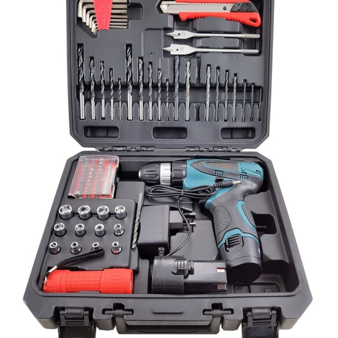 WIERTARKO-WKRĘTARKA ADM 12V + 2 AKUMULATORY - ZESTAW 77 ELEMENTÓW