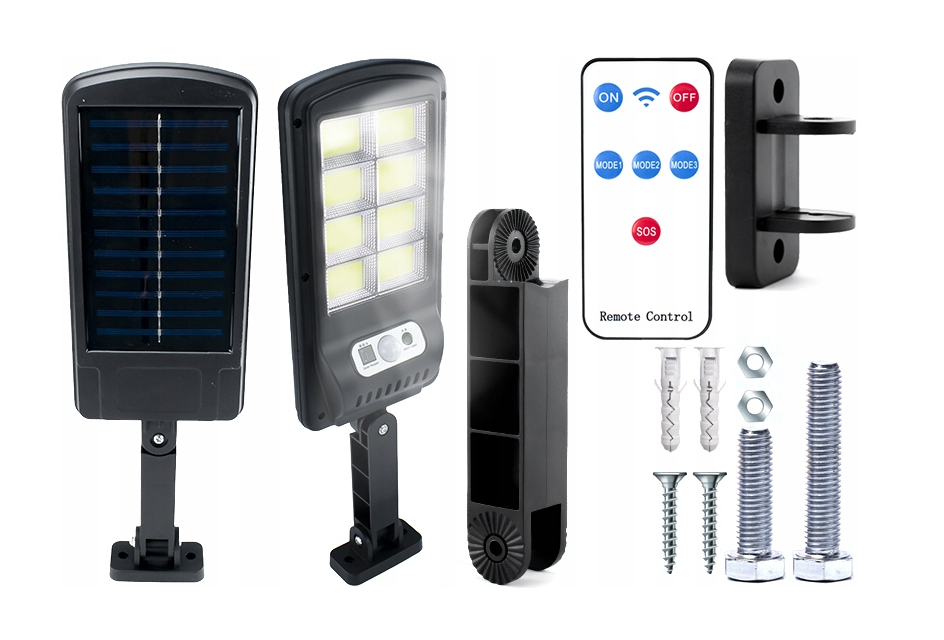 SOLARNA LAMPA ULICZNA Z CZUJNIKIEM RUCHU 1800 mAh + PILOT ZDALNEGO STEROWANIA