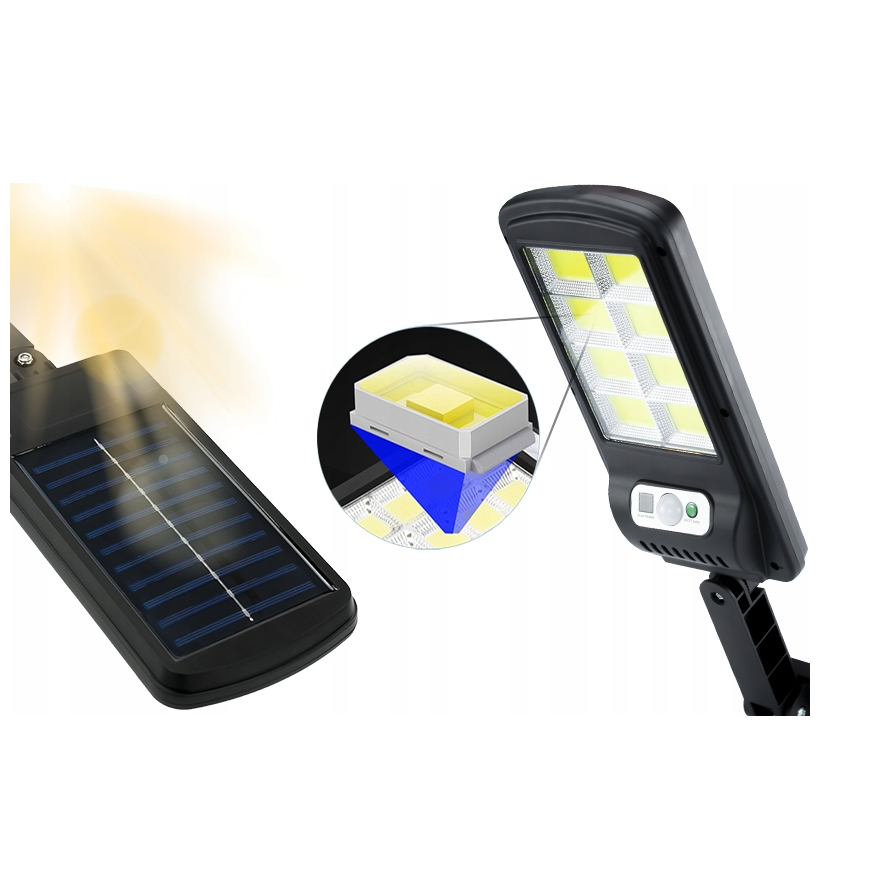 SOLARNA LAMPA ULICZNA Z CZUJNIKIEM RUCHU 1800 mAh + PILOT ZDALNEGO STEROWANIA