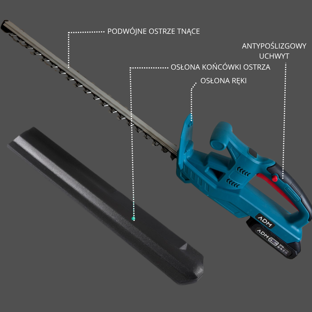 AKUMULATOROWE NOŻYCE ADM DO CIĘCIA ŻYWOPŁOTU  52cm