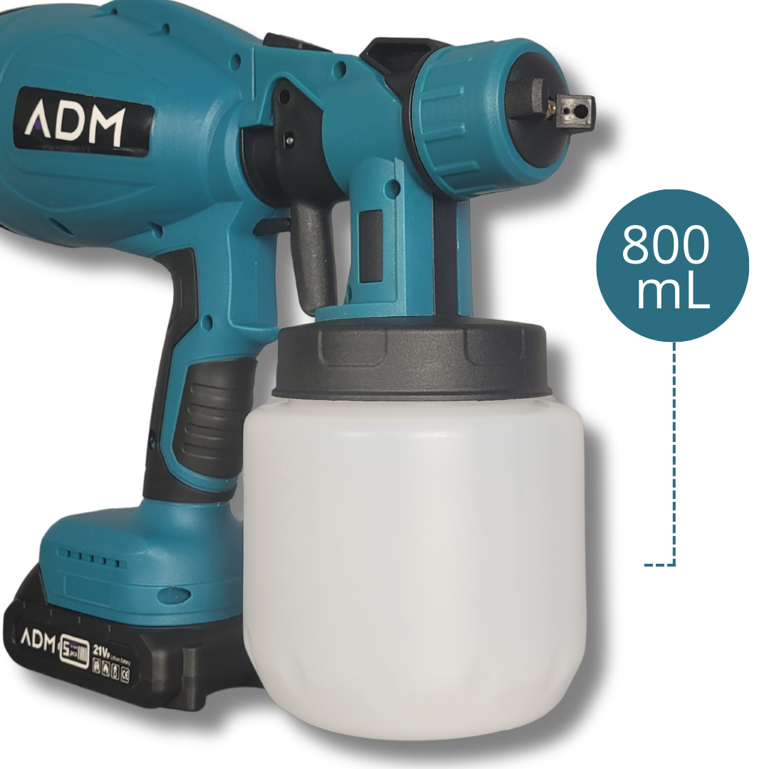 BEZPRZEWODOWY PISTOLET MALARSKI ADM 21V Z 2 AKUMULATORAMI LITOWYMI