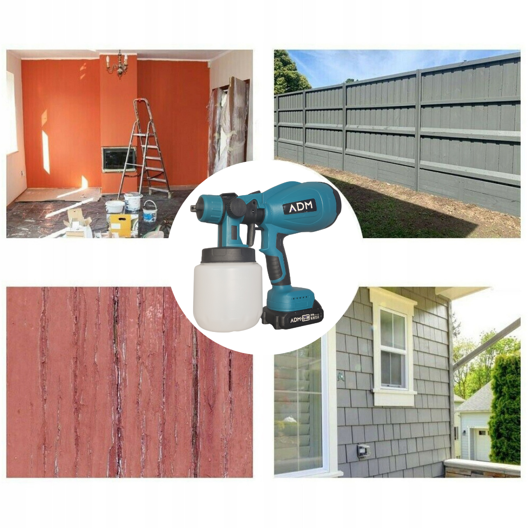 BEZPRZEWODOWY PISTOLET MALARSKI ADM 21V Z 2 AKUMULATORAMI LITOWYMI