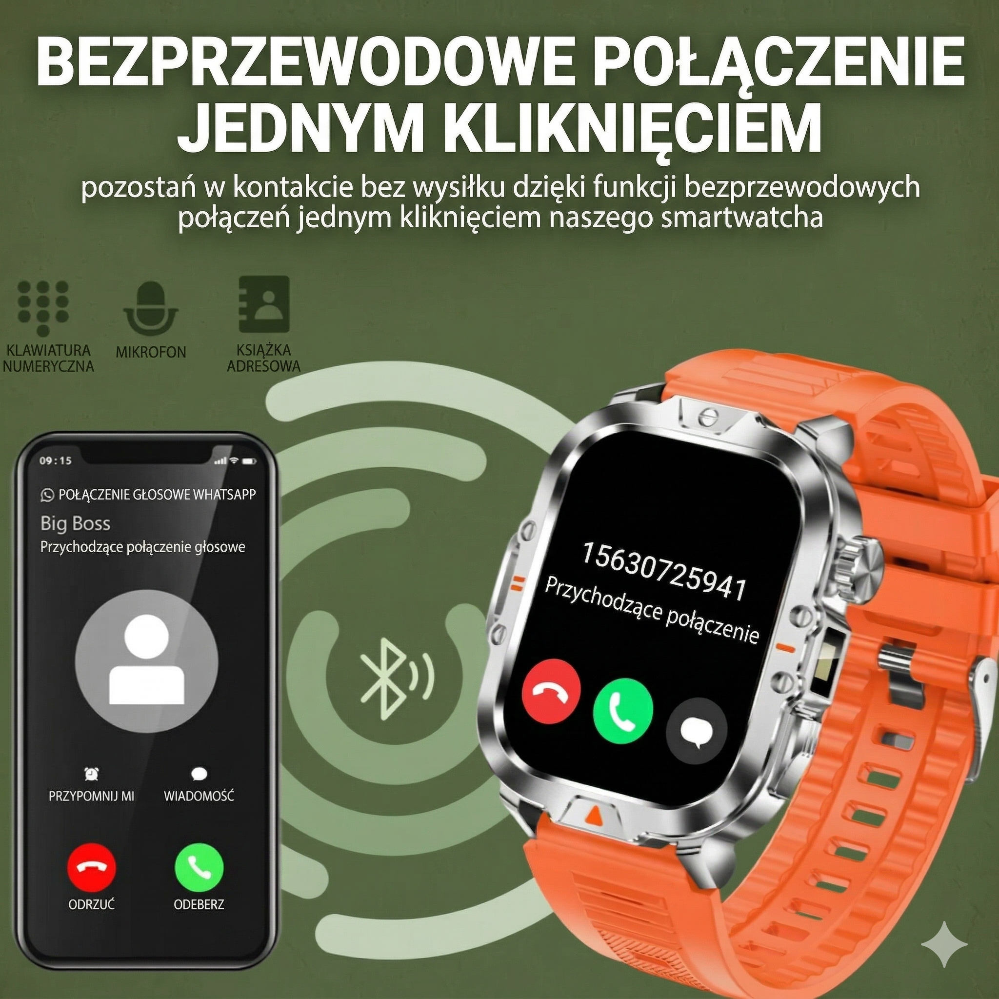 ZEGAREK SMARTWATCH V17 PRO, BLUETOOTH 5.2 IP67 TĘTNO LATARKA