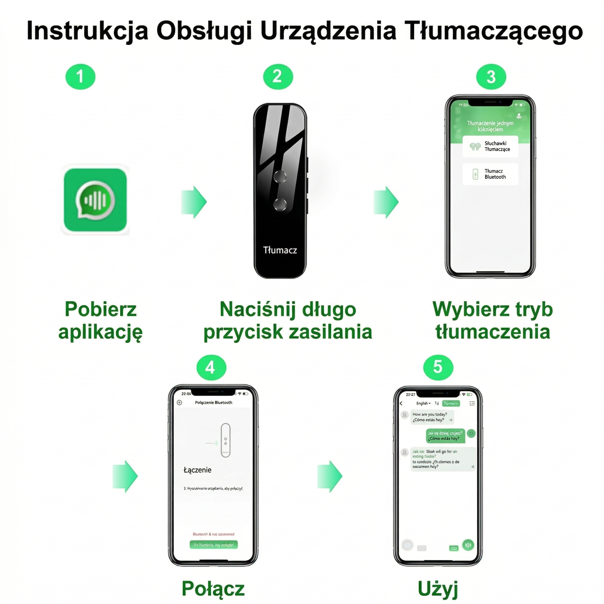 TŁUMACZ GŁOSOWY ADM 137 JĘZYKÓW REAL-TIME BT 4.2 + GŁOŚNIK 2w1