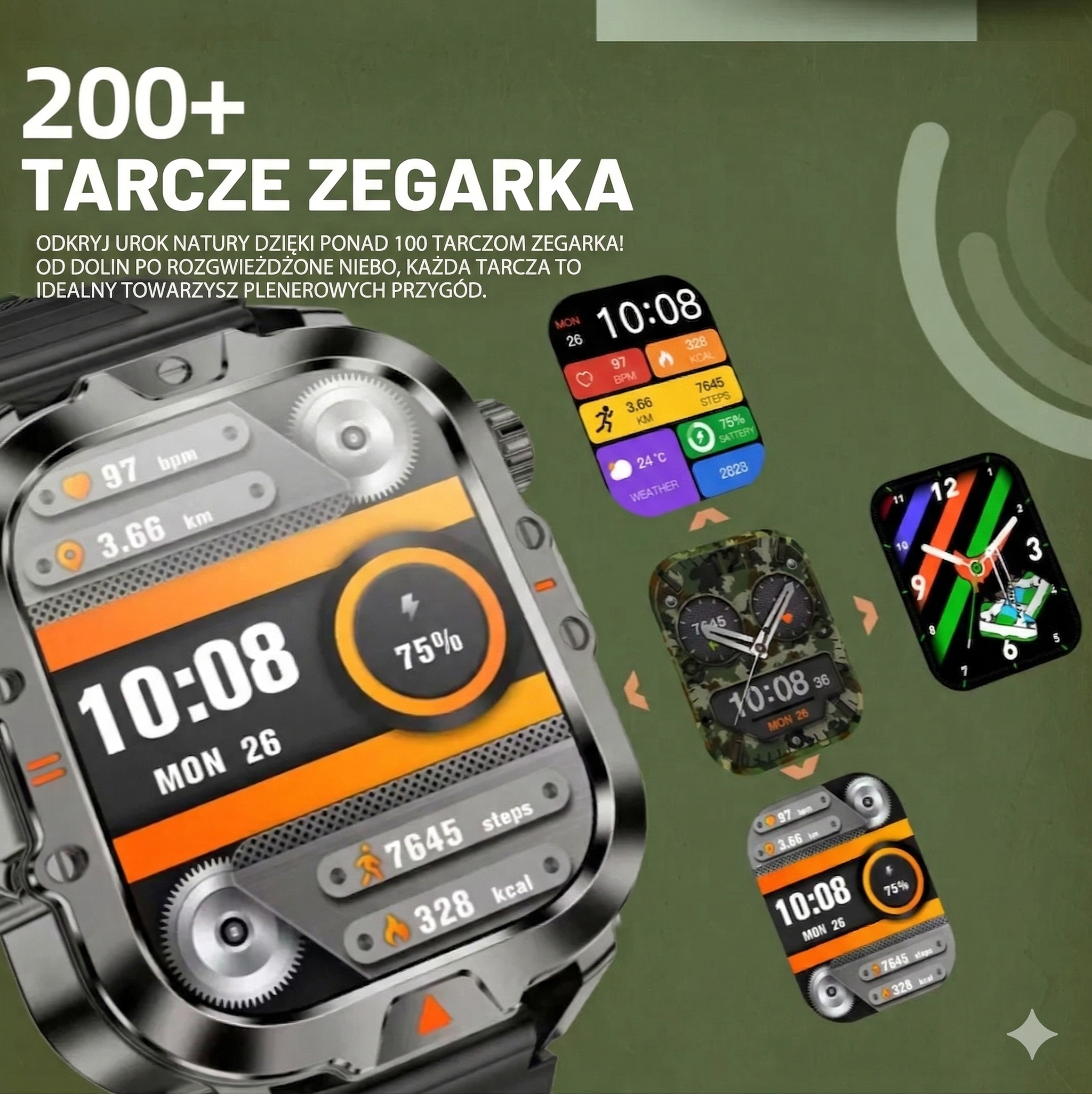 ZEGAREK SMARTWATCH V17 PRO, BLUETOOTH 5.2 IP67 TĘTNO LATARKA