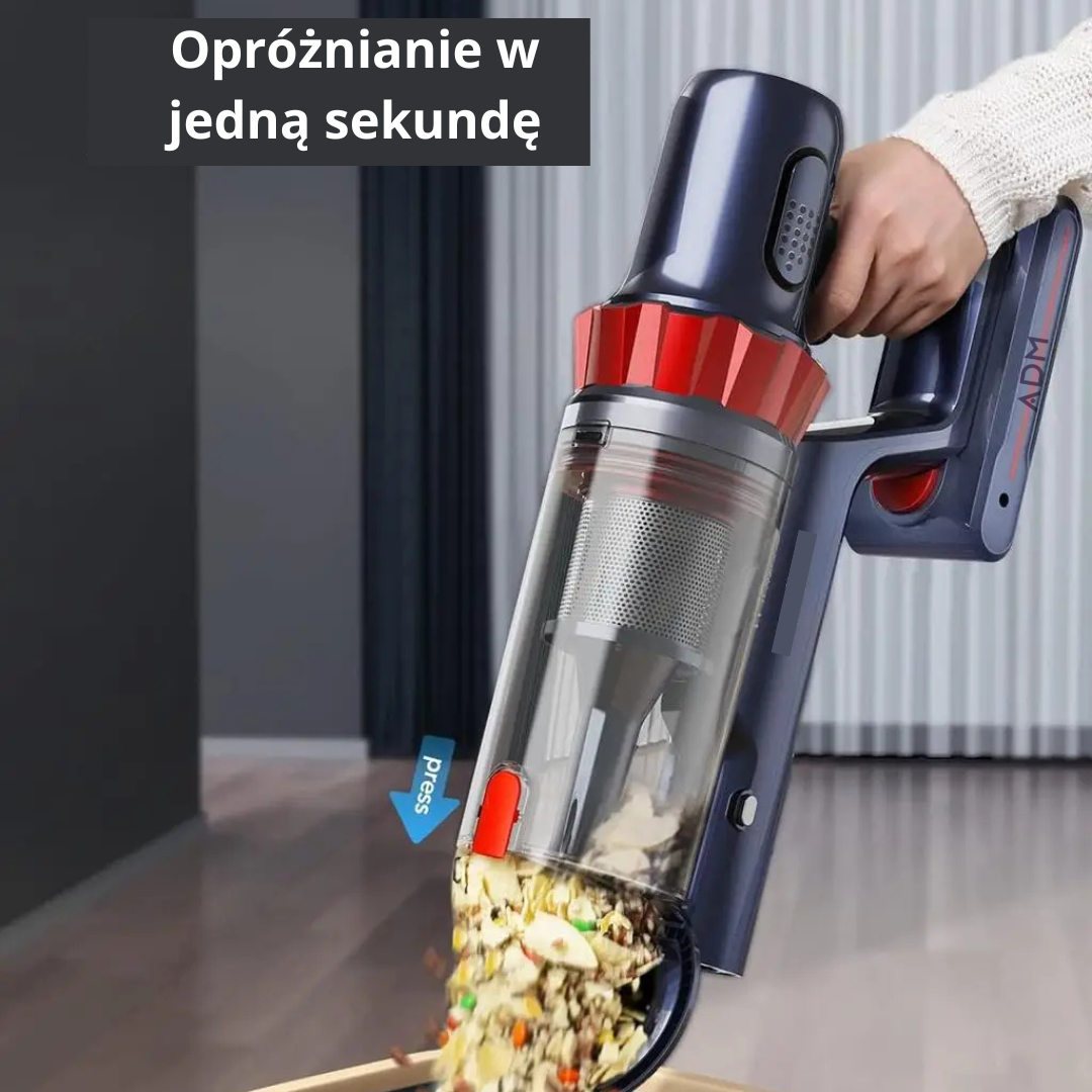 ODKURZACZ ADM PIONOWY BEZPRZEWODOWY, V12 250W - FILTR HEPA, 2w1