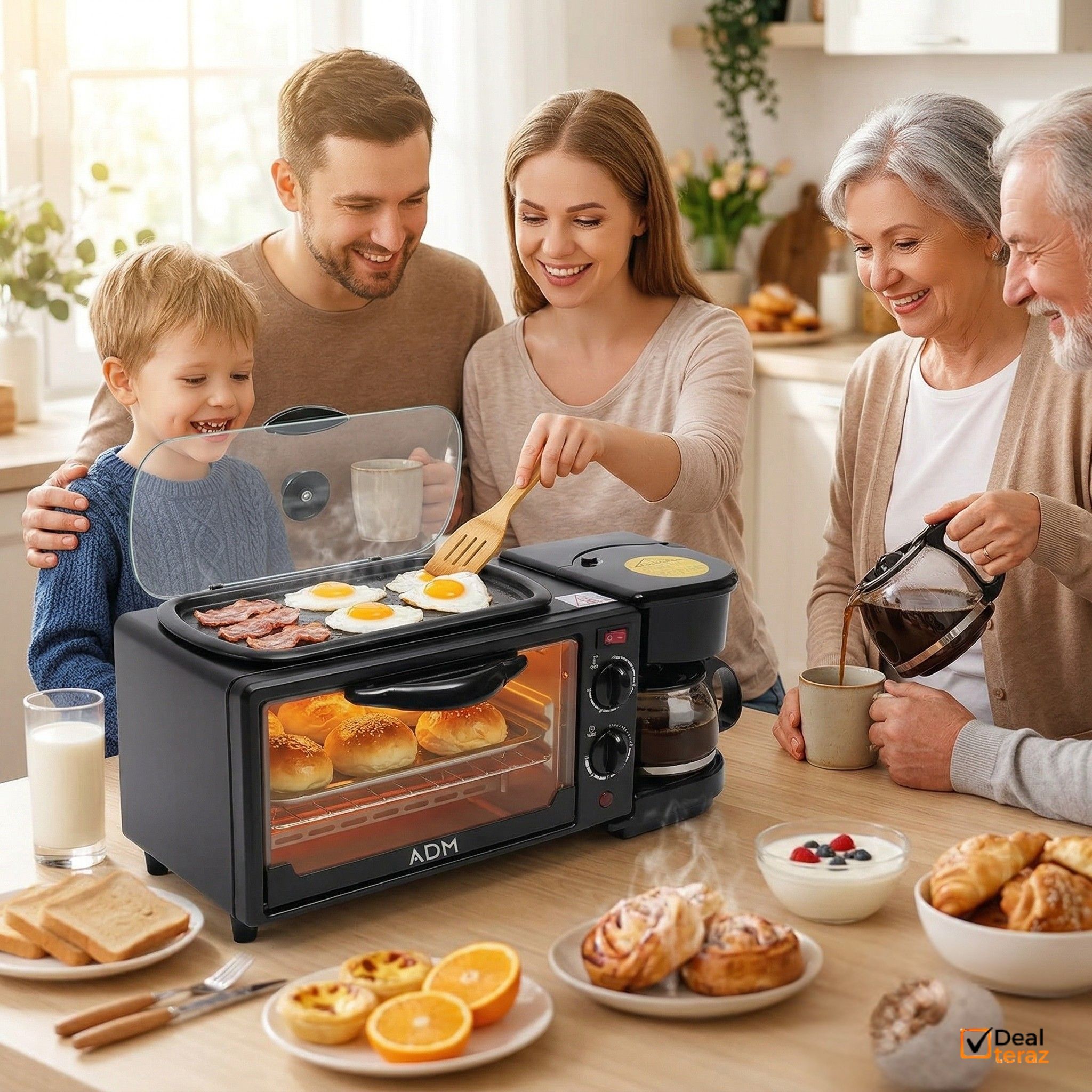 Bar Śniadaniowy 3w1: Ekspres, grill i opiekacz