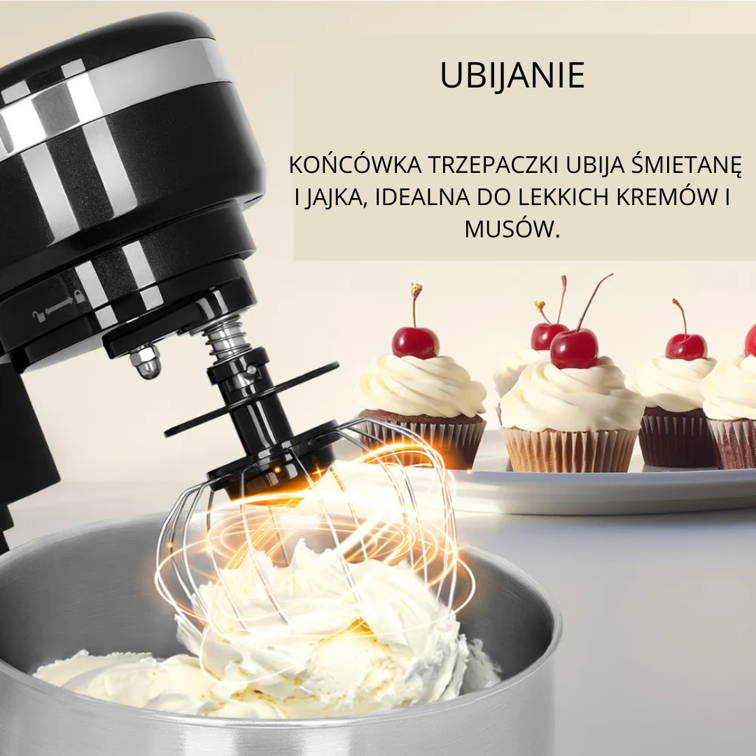 MIKSER KUCHENNY PLANETARNY ADM 700W, MISA 3L STAL, +3 KOŃCÓWKI