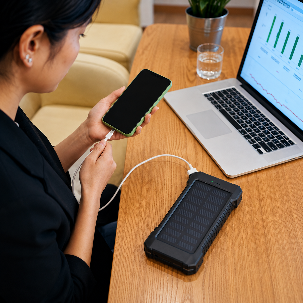 Powerbank Solarny 8000 mAh z Latarką LED i Kompasem – 2× USB