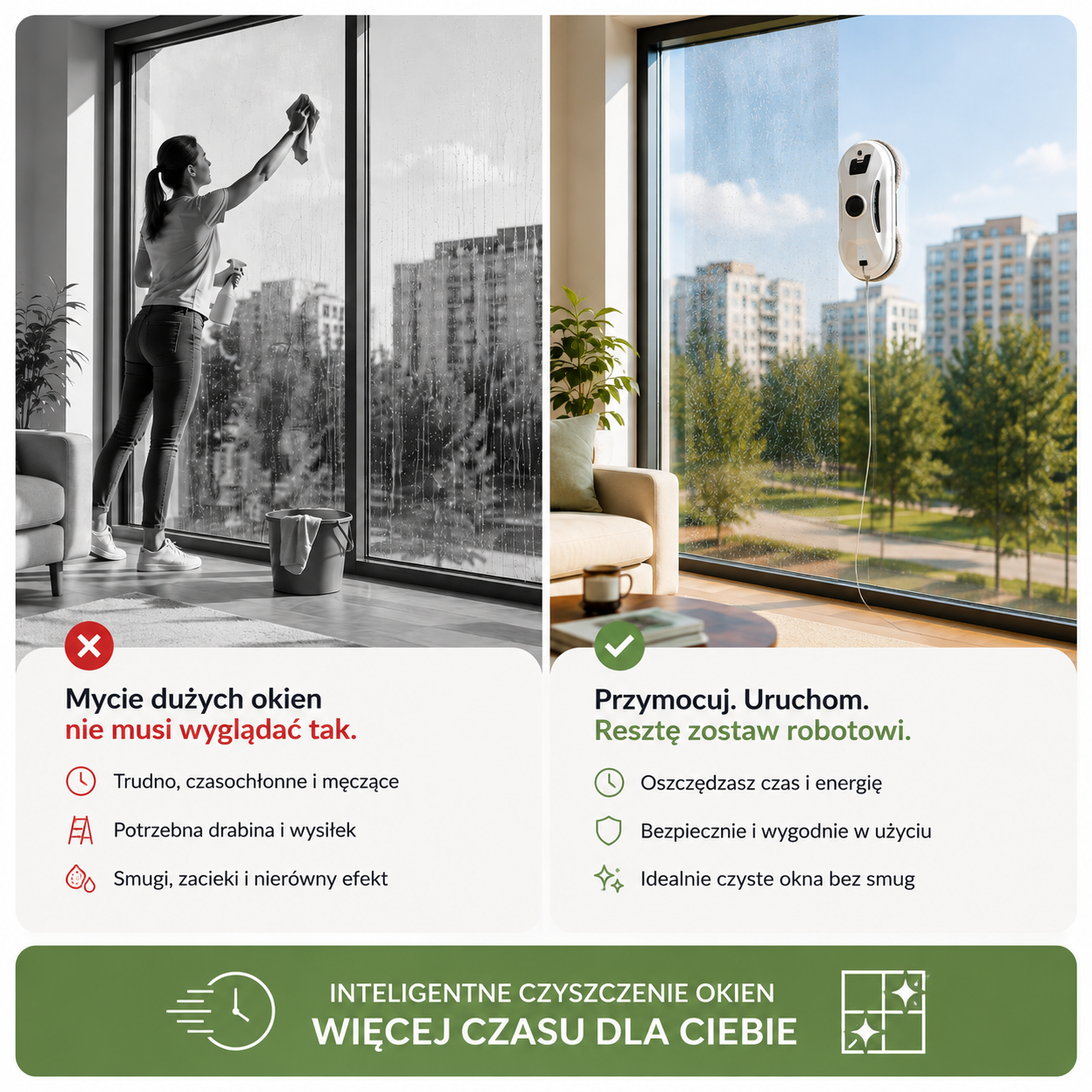 Robot do Mycia Okien ADM 2800 Pa – Czyste Okna Bez Wysiłku